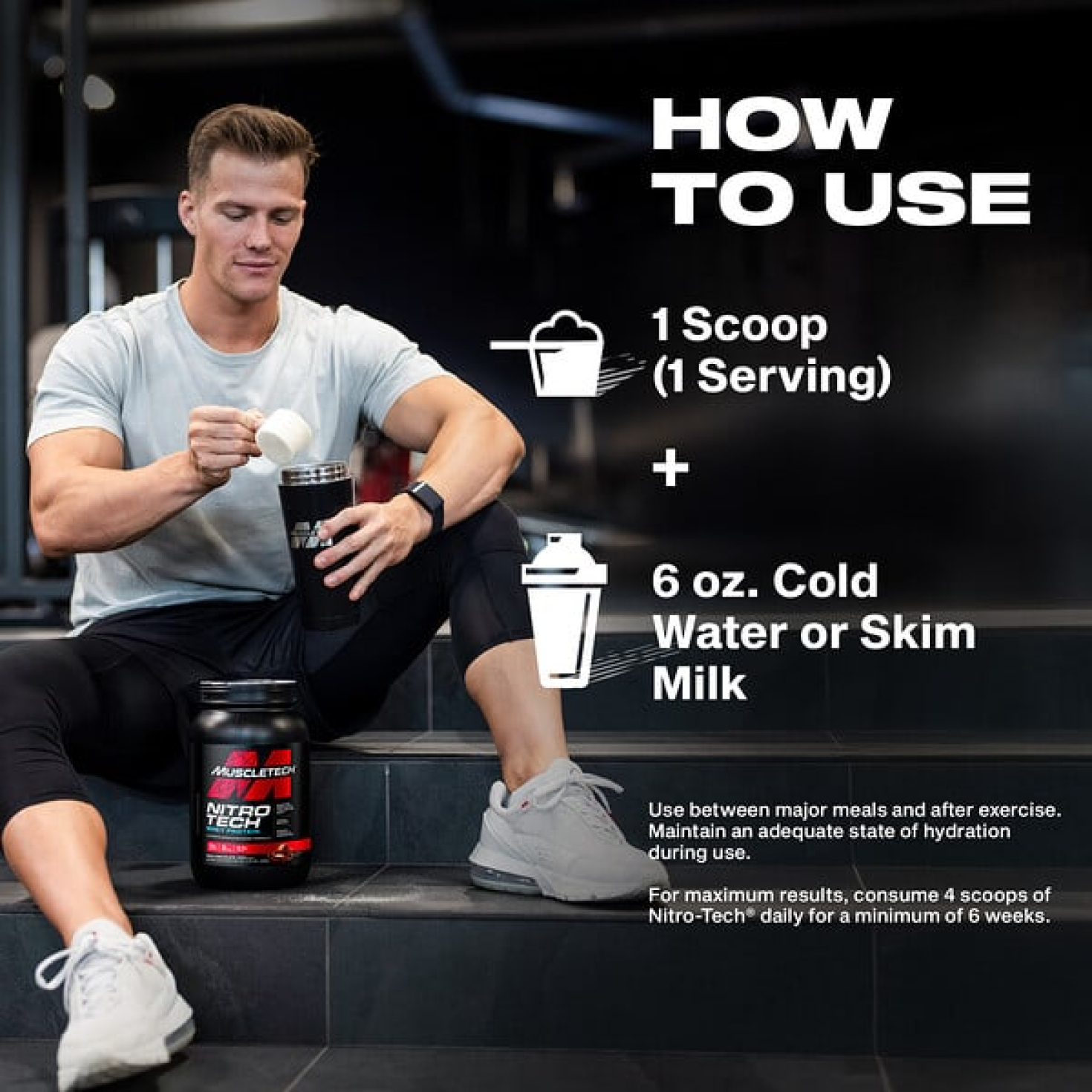 MuscleTech, Nitro-Tech, сывороточный изолят + смесь для роста сухой мышечной массы, клубничный вкус, 907 г (2 фунта)