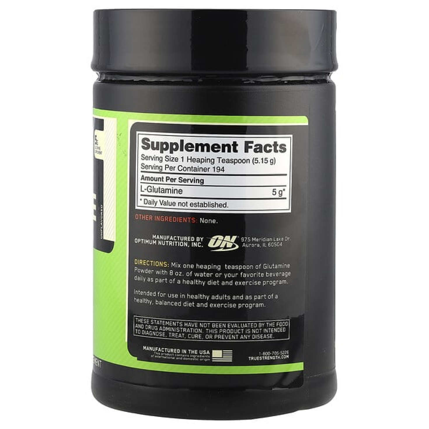 Optimum Nutrition, Глютамин в порошке, неароматизированный, 2,2 фунта (1 кг)
