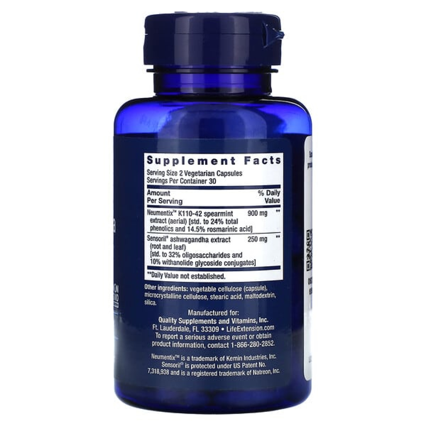 Life Extension, Ashwagandha Plus, 60 вегетарианских капсул