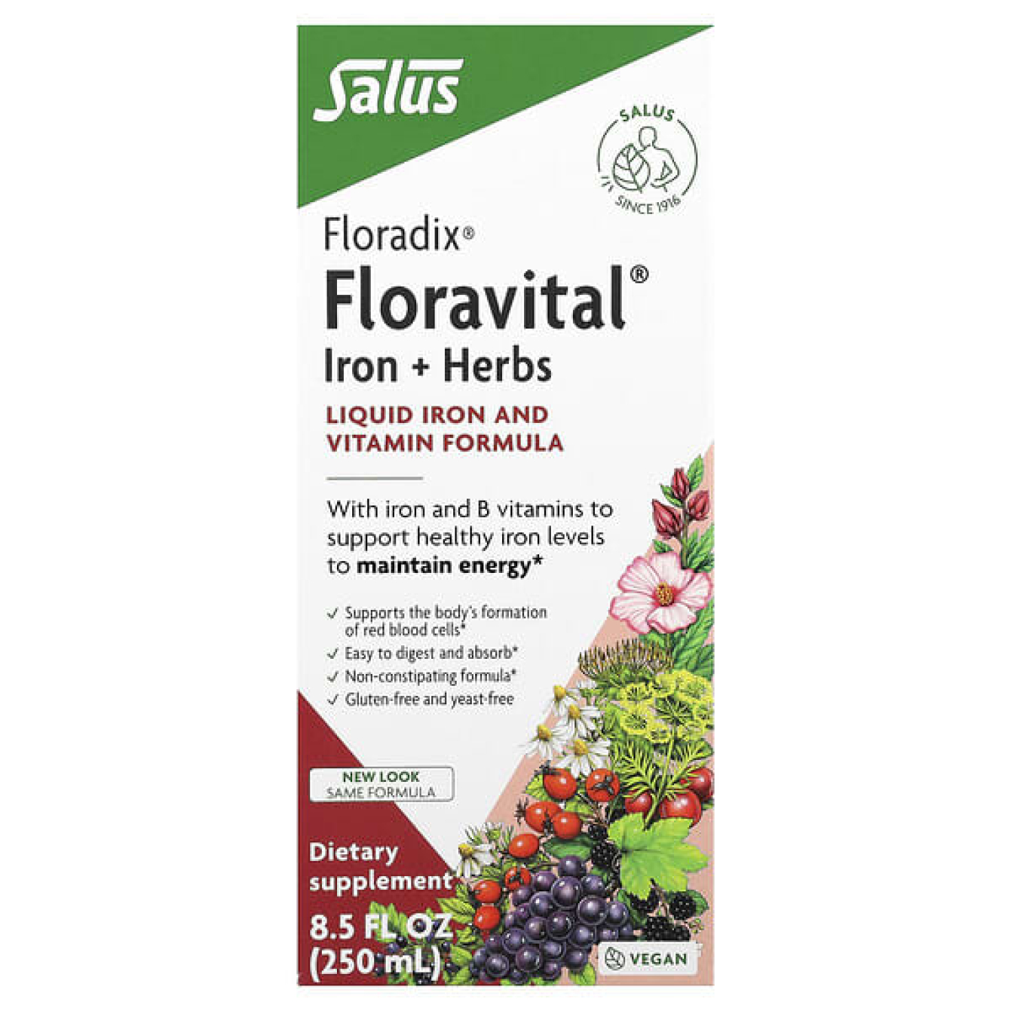 Floradix, Floravital® Iron + Herbs, 250 мл (8,5 жидк. Унции)