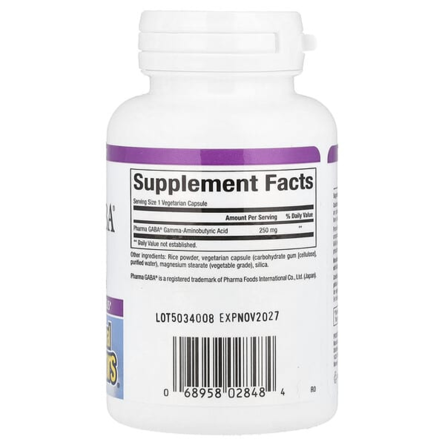 Natural Factors, Stress-Relax®, Pharma GABA®, 250 мг, 60 вегетарианских капсул