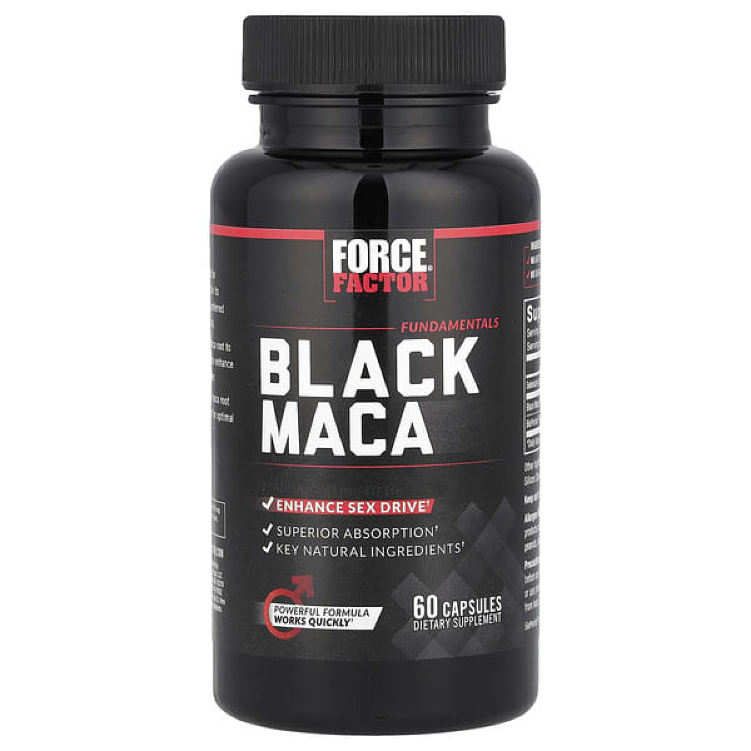 Force Factor, Fundamentals, чёрная мака, 60 капсул