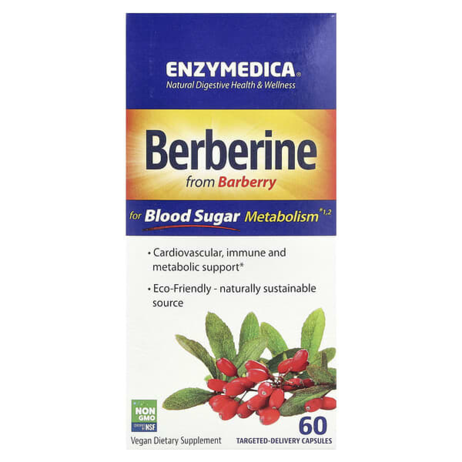 Enzymedica, берберин, 60 капсул направленного действия