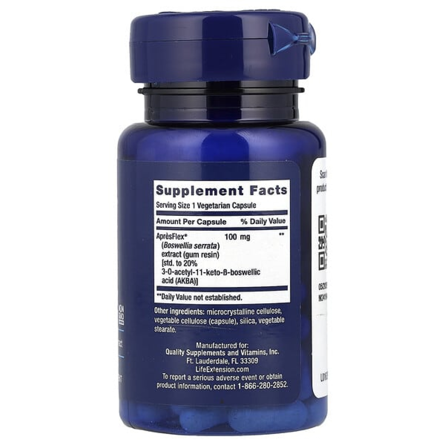 Life Extension, 5-LOX блокатор с ApresFlex, 100 мг, 60 вегетарианских капсул