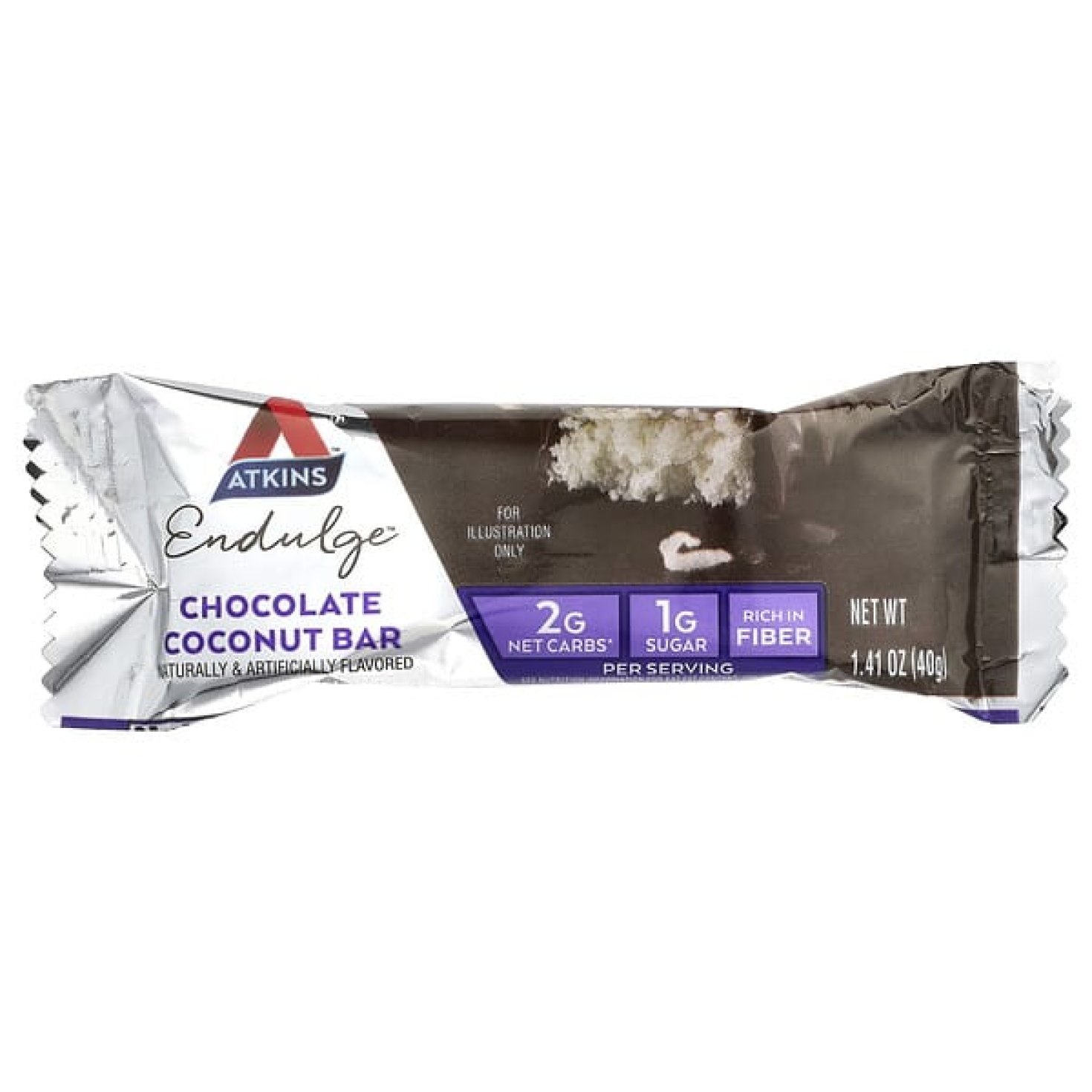 Atkins, Endulge ™, Treat, шоколадно-кокосовый батончик, 5 батончиков, 40 г (1,41 унции)