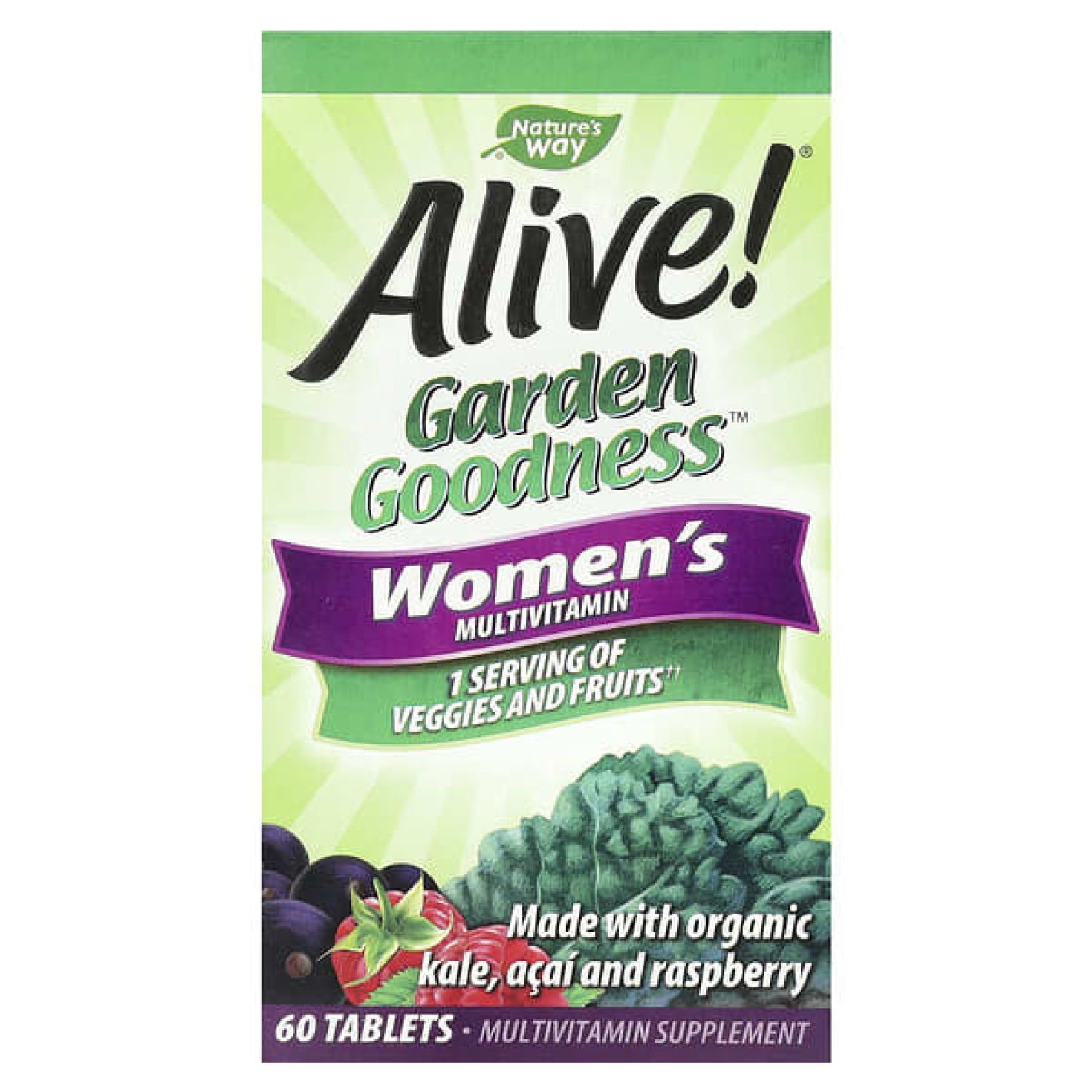 Nature's Way, Alive! Garden Goodness, мультивитамины для женщин, 60 таблеток