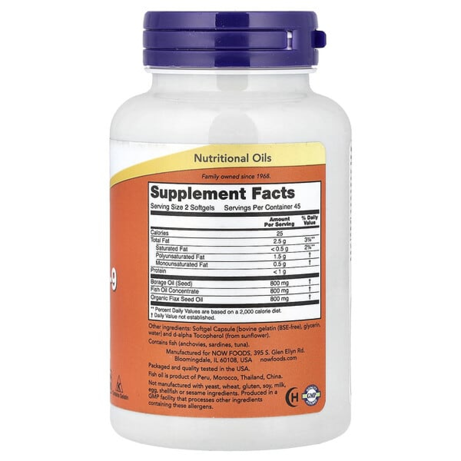 NOW Foods, Super Omega-3-6-9, рыбий жир, 90 капсул