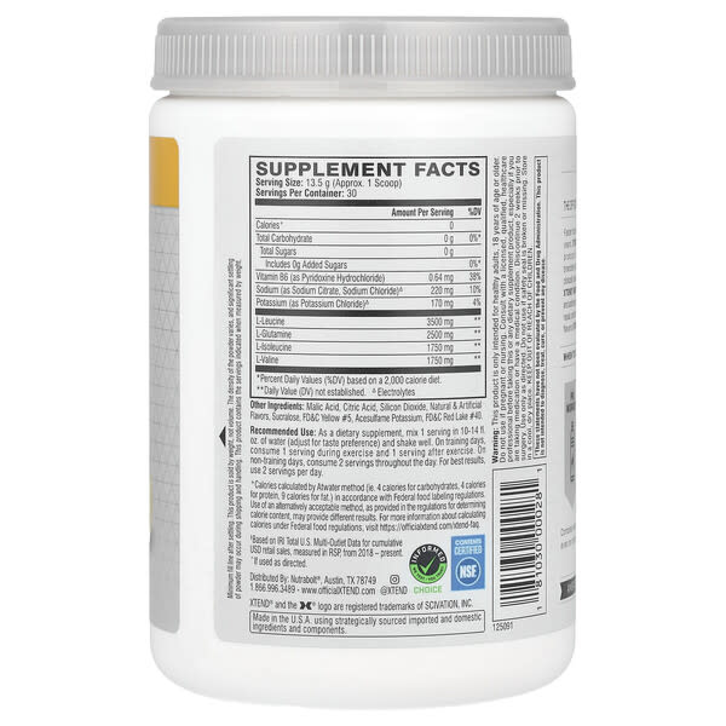 XTEND, The Original, 7 г аминокислот с разветвленной цепью (BCAA), со вкусом манго, 420 г (14,8 унции)