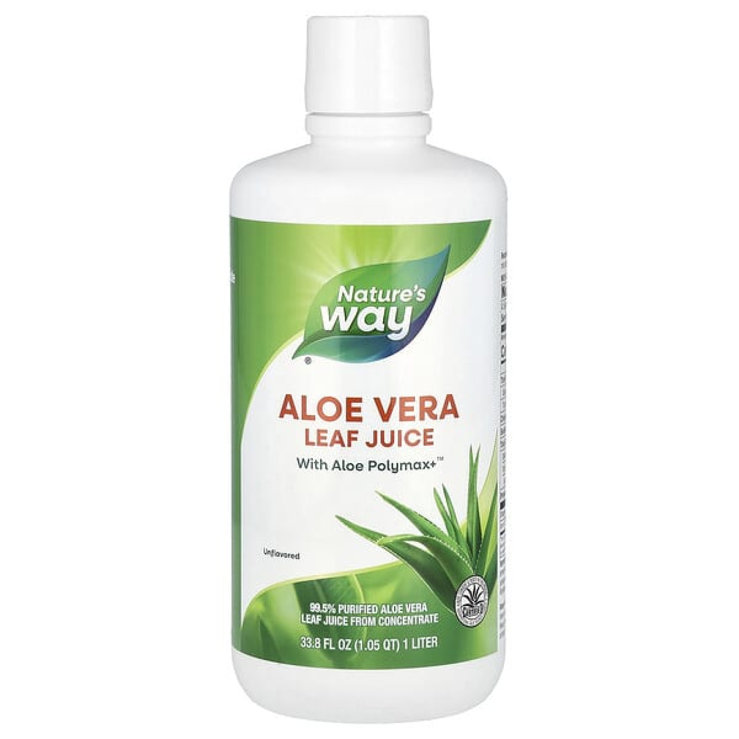 Nature's Way, сок из листьев алоэ вера, без добавок, 1 л (33,8 жидк. унции)
