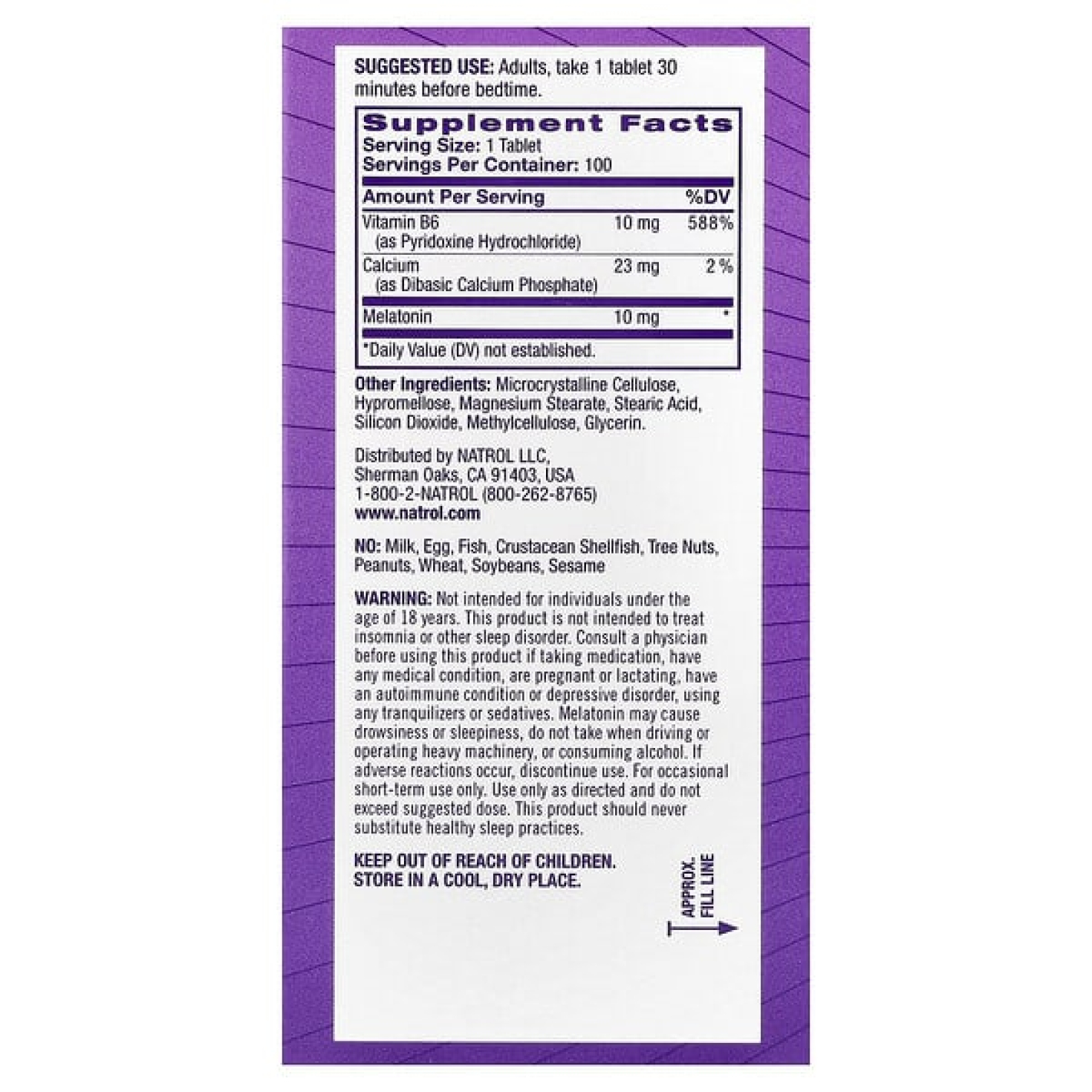Natrol, мелатонин, улучшенный, 100 таблеток