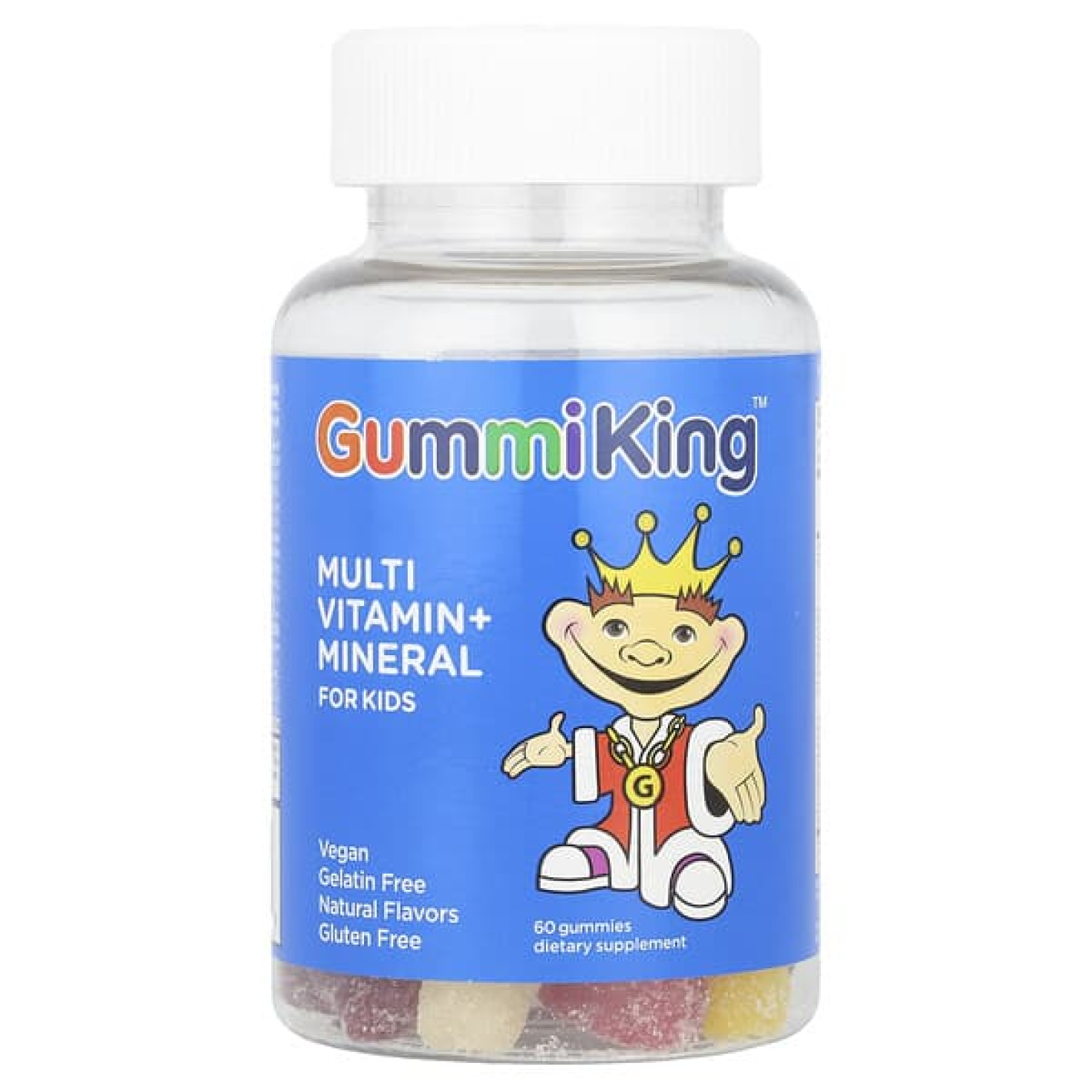 GummiKing, комплекс жевательных витаминов и минералов для детей, вкус клубники, апельсина, лимона, винограда, вишни и грейпфрута, 60 жевательных таблеток