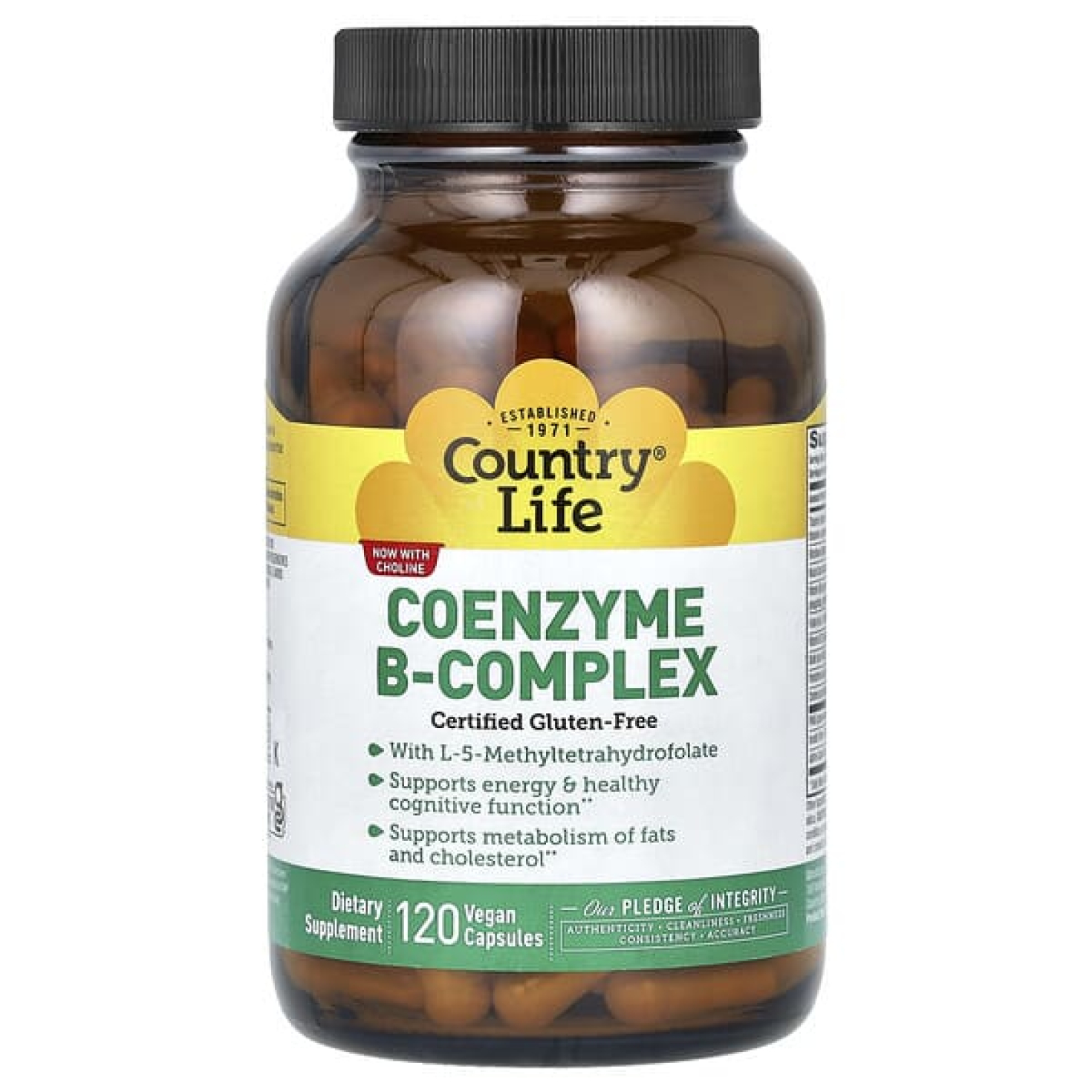 Country Life, Комплекс коэнзимов группы B, 120 веганских капсул