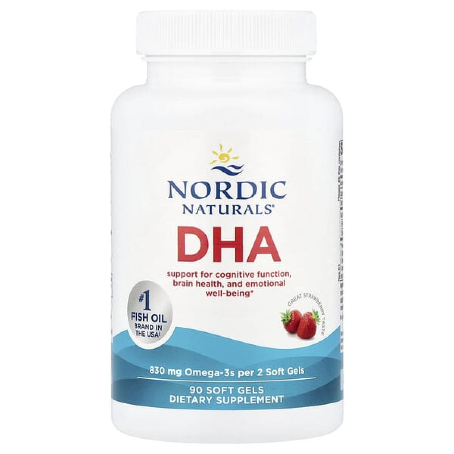 Nordic Naturals, ДГК, клубничный вкус, 90 мягких таблеток