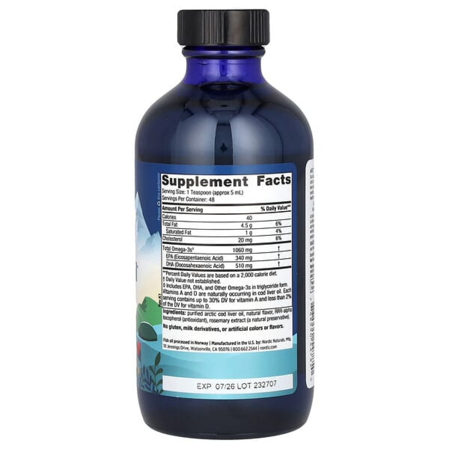 Nordic Naturals, Жир печени арктической трески, апельсин, 1060 мг, 237 мл (8 жидк. Унций)