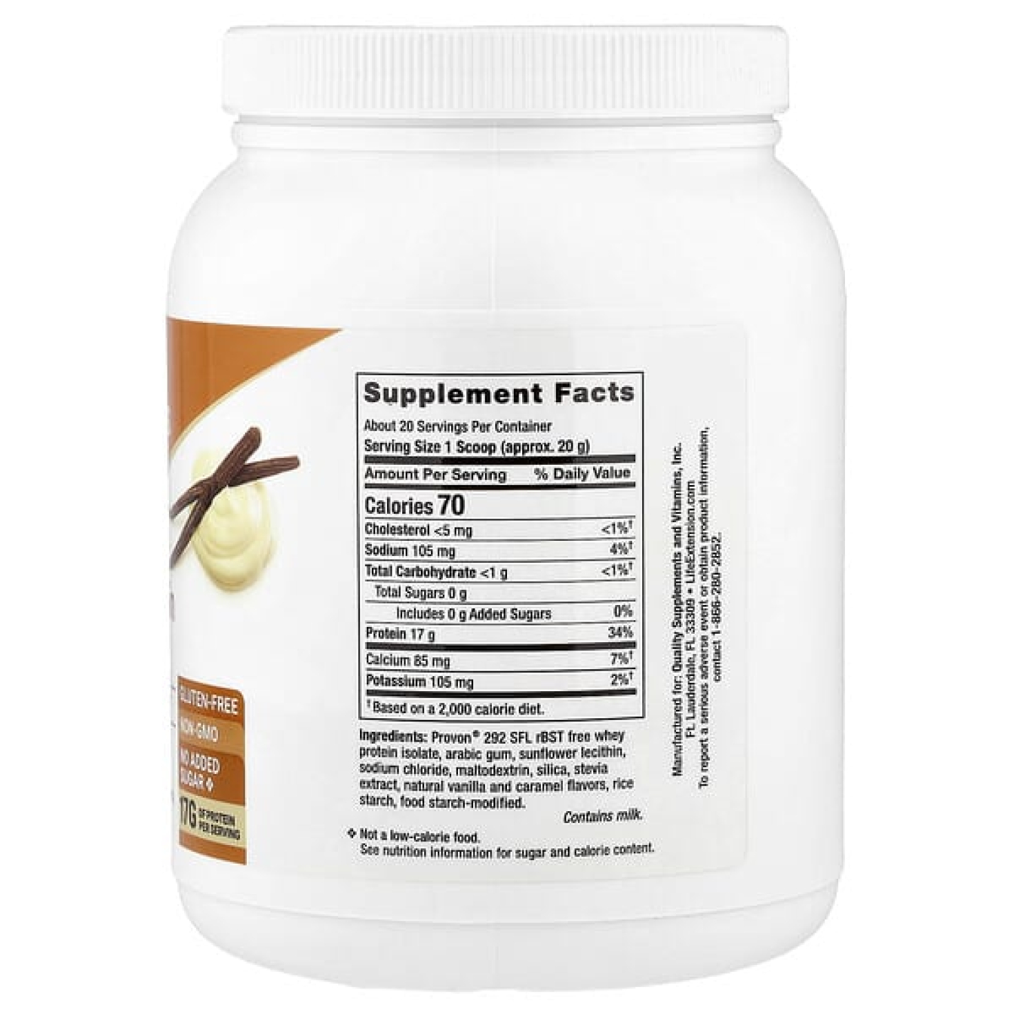 Life Extension, Wellness Code®, изолят сывороточного протеина, со вкусом ванили, 403 г (0,89 фунта)