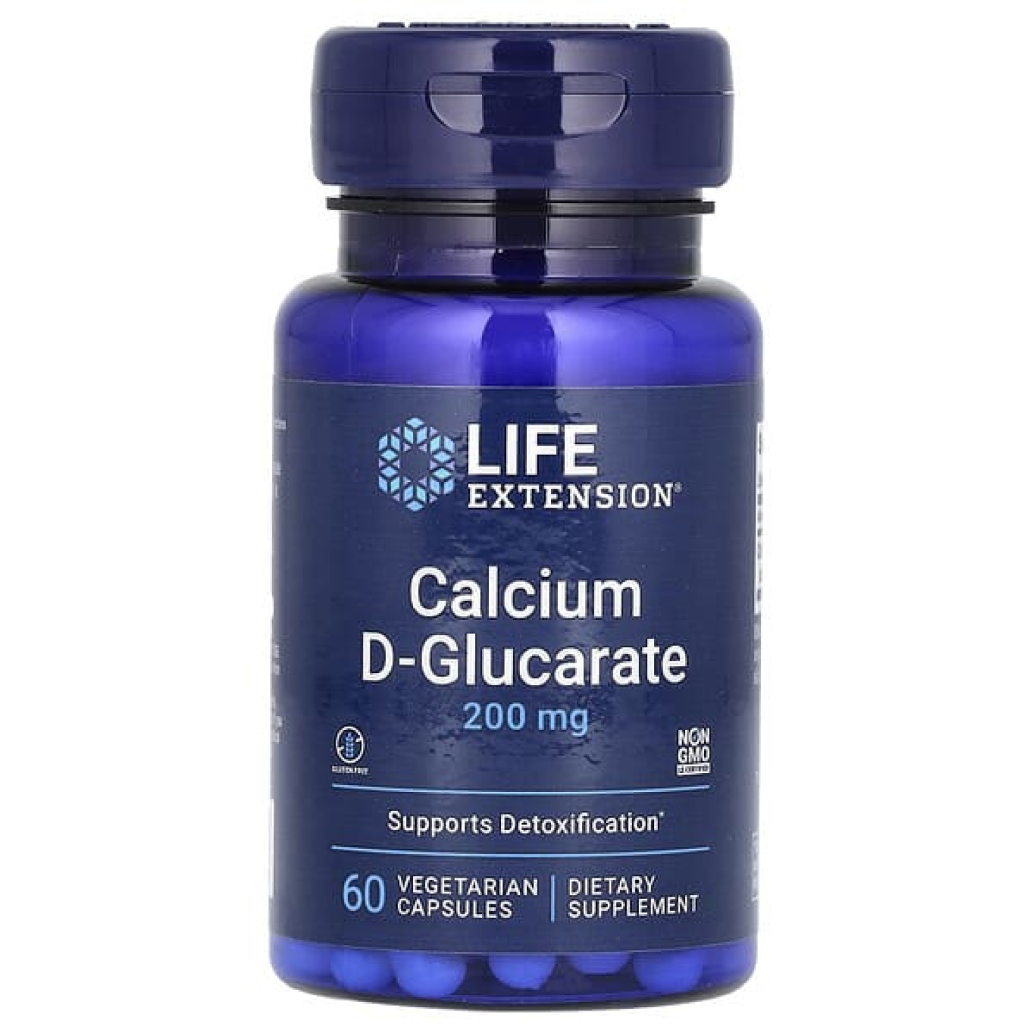Life Extension, D-глюкарат кальция, 200 мг, 60 вегетарианских капсул
