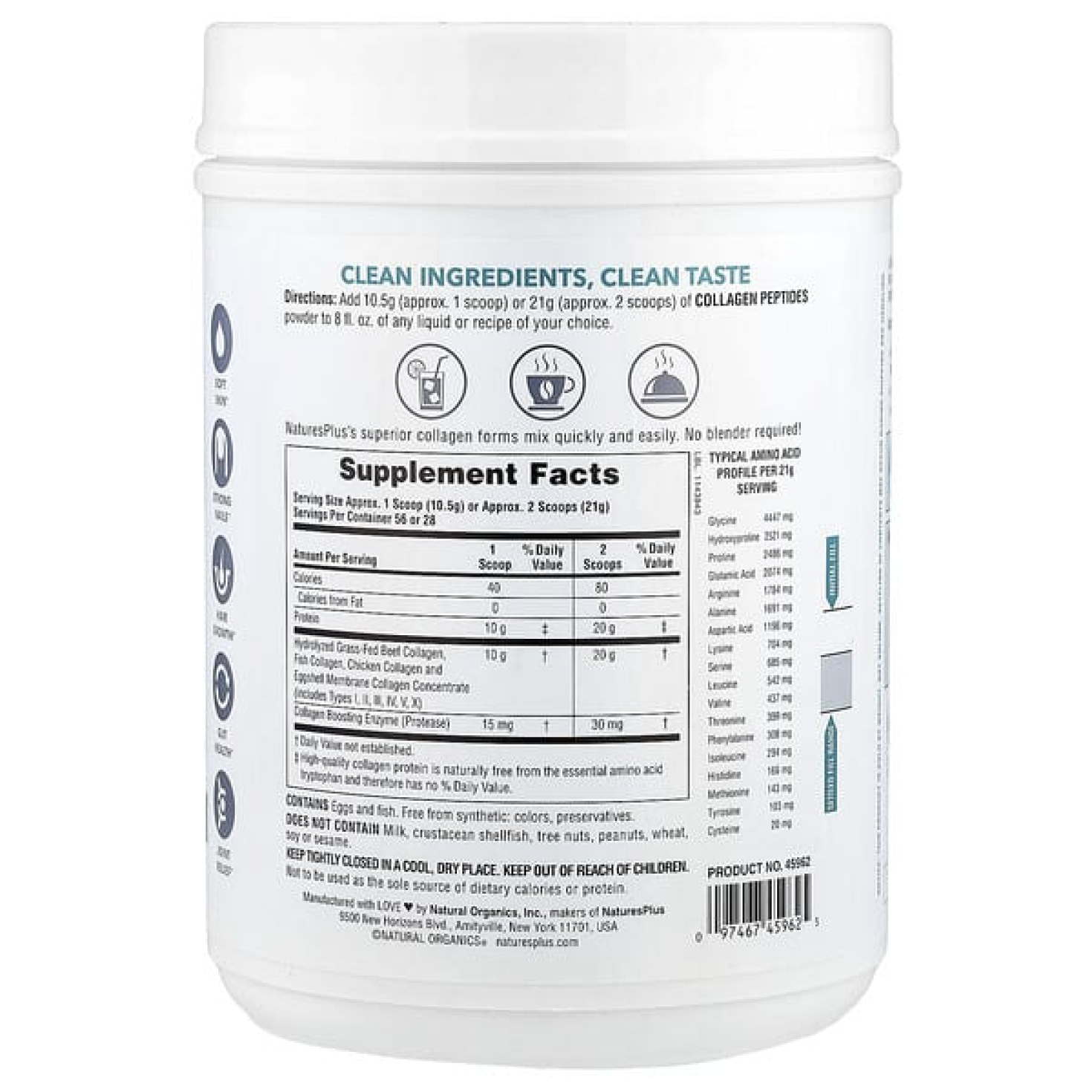 NaturesPlus, пептиды коллагена, 588 г (1,30 фунта)