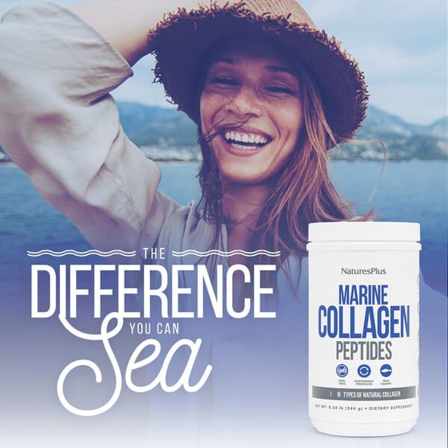 NaturesPlus, пептиды морского коллагена, 244 г (0,54 фунта)