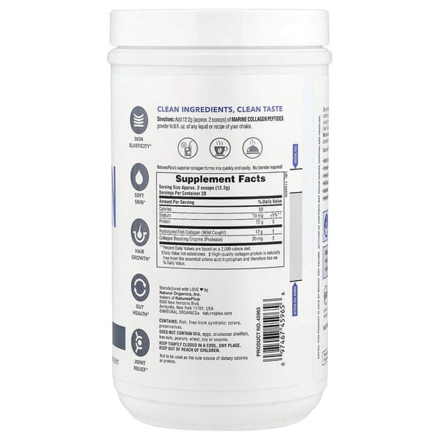 NaturesPlus, пептиды морского коллагена, 244 г (0,54 фунта)