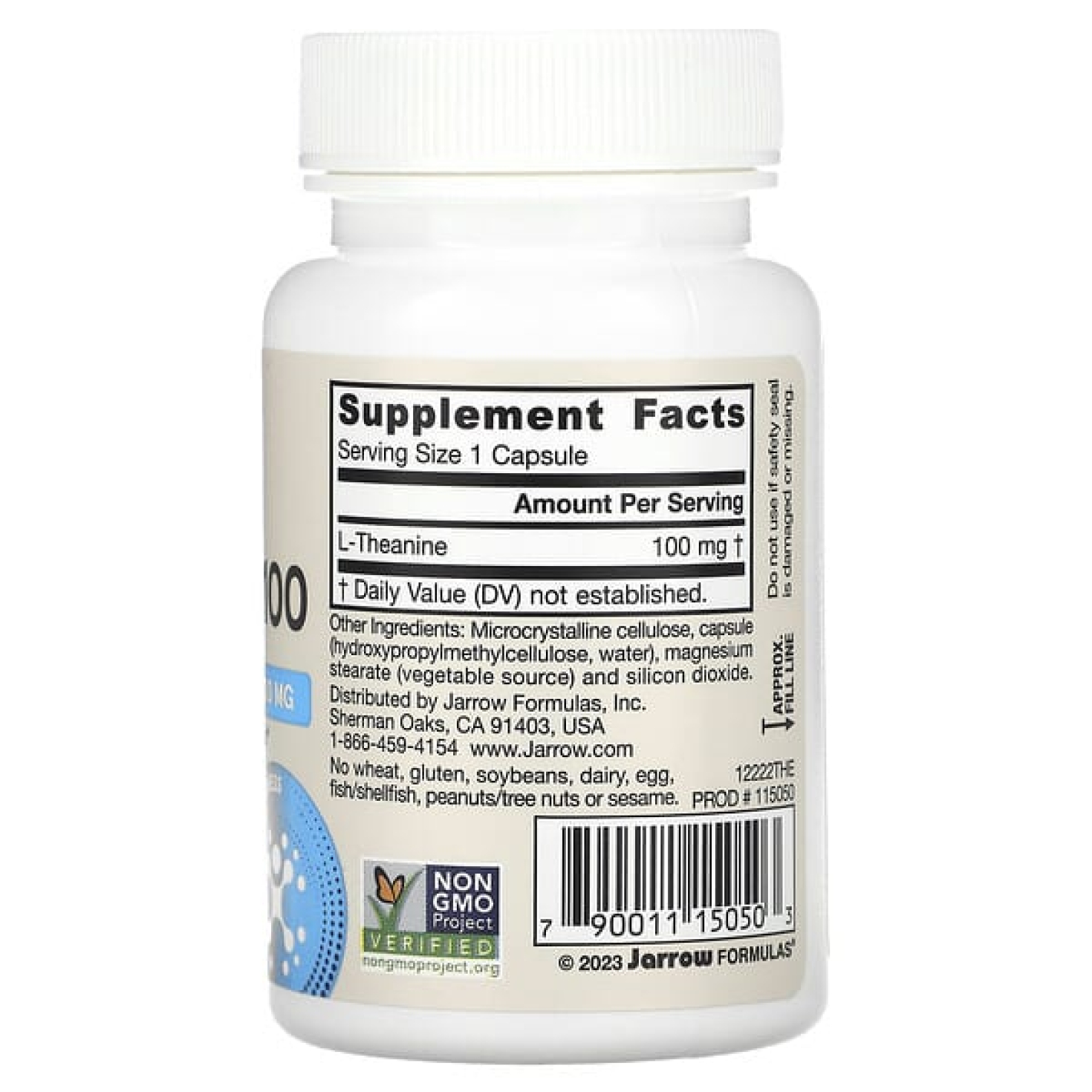 Jarrow Formulas, теанин 100, 100 мг, 60 вегетарианских капсул